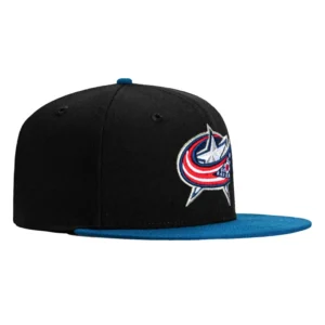New Era Columbus Blue Jackets fitted hat Black, Indigo colorway - New Era Drops Clean Blue Jackets Fitted in Black and Indigo