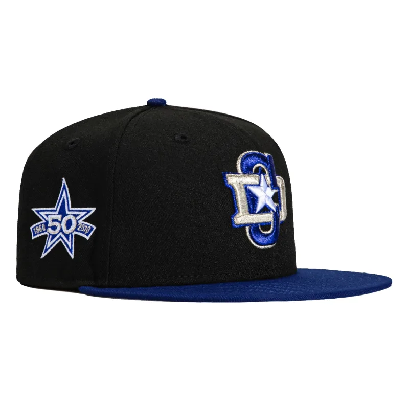 New Era Dallas Cowboys fitted hat Black, Royal colorway - America’s Team Anniversary Fitted: New Era Drops Cowboys 50th Anniversary Patch City Hat