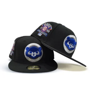New Era Chicago Cubs fitted hat black, gray, blue colorway - 1990 All-Star Game Fitted: New Era Drops Cubs Commemorative Black and Blue 59FIFTY