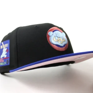 New Era Chicago Cubs fitted hat Black Blue Pink Under Brim colorway - Cubs Fitted Gets Safety-First Treatment with Pink Under Brim Alert