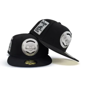 New Era Chicago Cubs fitted hat black, gray colorway - Cubs Collectors Alert: New Era Drops Sharp Black Fitted with Foul Ball Side Patch