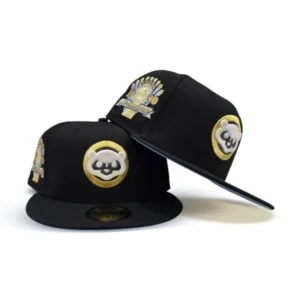 New Era Chicago Cubs fitted hat black, blue colorway - 1990 All-Star Game Fitted: New Era Drops Glow-in-the-Dark Cubs Tribute with Icy Blue Bottom