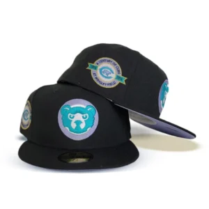 New Era Chicago Cubs fitted hat black colorway - Cubs Fans Get Clean Black Fitted with Century Wrigley Field Patch