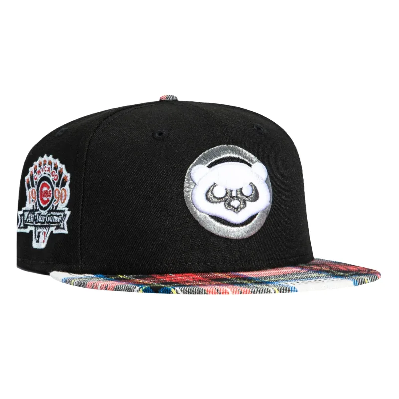 New Era Chicago Cubs fitted hat Black, Red Flannel colorway - 1990 All-Star Fitted: New Era Drops Cubs Tribute in Premium Black and Red Flannel