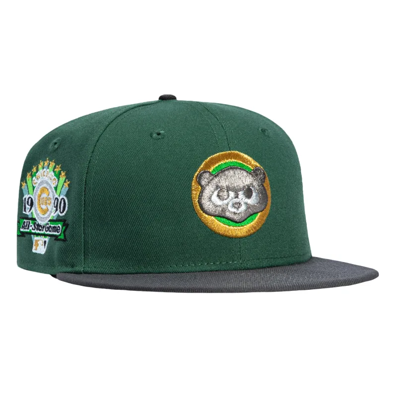 New Era Chicago Cubs fitted hat Green, Graphite colorway - 1990 All-Star Game Fitted: New Era Drops Cubs Tribute in Green and Graphite