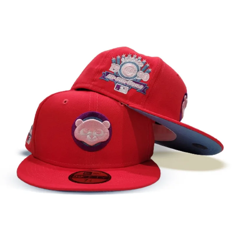 New Era Chicago Cubs fitted hat red, blue, infrared colorway - 1990 All-Star Game Fitted: New Era’s Infrared Cubs Tribute Brings Chicago’s Midsummer Classic to Life