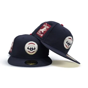 New Era Chicago Cubs fitted hat black, navy, gray, blue colorway - Cubs Fitted Gets Glow-Up with Navy Blue Glow-in-the-Dark 59FIFTY