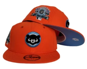 New Era Chicago Cubs fitted hat blue, orange colorway - 1990 All-Star Fitted: New Era Drops Cubs Orange and Icy Blue Tribute