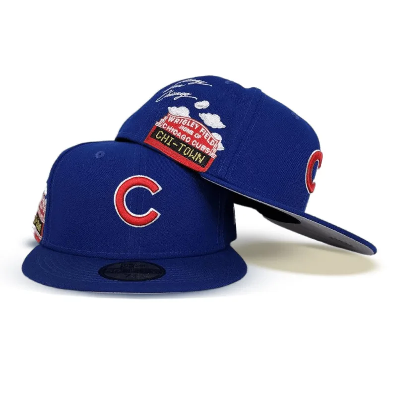 New Era Chicago Cubs fitted hat gray, blue, royal colorway - Cubs Fans Get Clean New Fitted with Royal Blue Cloud Icons Design