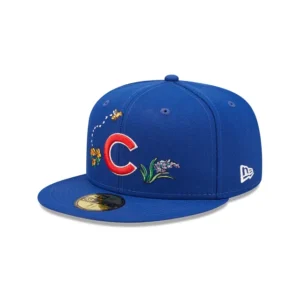 New Era Chicago Cubs fitted hat blue, royal colorway - Cubs Drop Royal Blue Fitted with Watercolor Floral Bottom