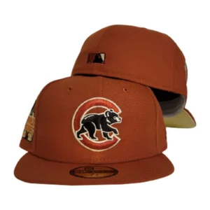 New Era Chicago Cubs fitted hat orange, yellow colorway - 2016 World Series Fitted: New Era’s Cubs Championship Tribute in Rust Orange