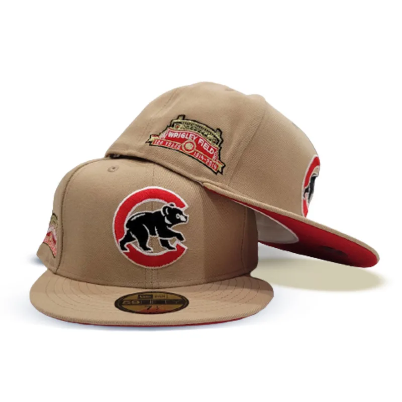 New Era Chicago Cubs fitted hat red, tan colorway - 1990 All-Star Game Fitted: New Era’s Tan Cubs Tribute from the Oatmeal Collection