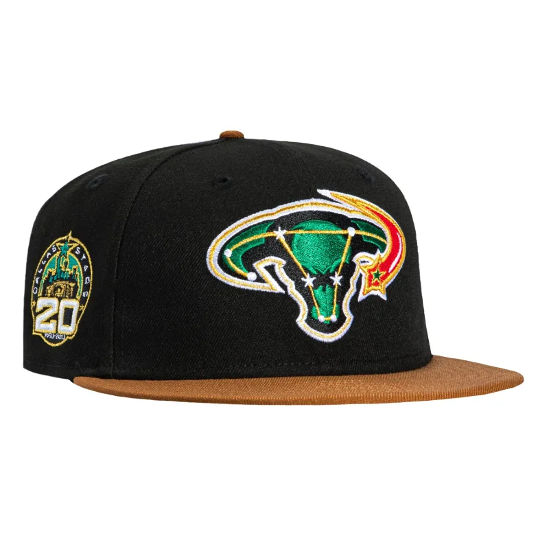 New Era Dallas Stars fitted hat Black, Khaki colorway - Stars Anniversary Fitted: New Era Celebrates Dallas Stars 20th Anniversary in Sleek Black/Khaki