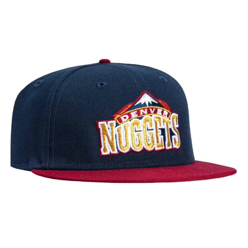 New Era Denver Nuggets fitted hat Navy, Cardinal colorway - New Era Drops Clean Denver Nuggets 1994 Fitted in Navy and Cardinal