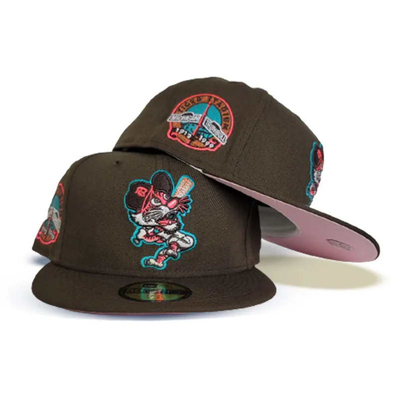 New Era Detroit Tigers fitted hat pink, brown colorway - New Era Drops Fresh Detroit Tigers Fitted with Tiger Stadium Side Patch
