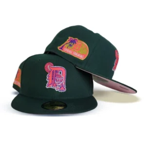 New Era Detroit Tigers fitted hat green, pink colorway - Detroit Tigers Drop Fresh Green Fitted with Pink Bottom for Spring Training