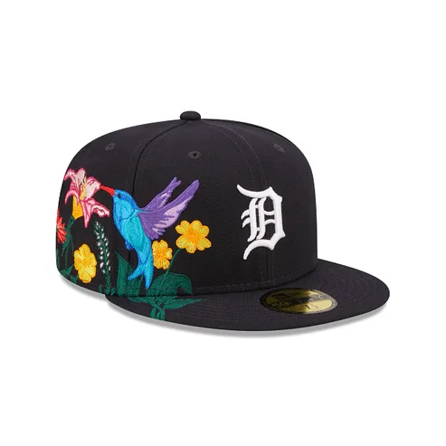 New Era Detroit Tigers fitted hat navy, gray, blue colorway - Detroit Tigers Navy Blue Fitted Features Unique Blooming Gray Bottom