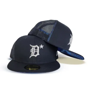 New Era Detroit Tigers fitted hat navy, blue colorway - Detroit Tigers Fitted Gets Clean Navy Mesh Treatment