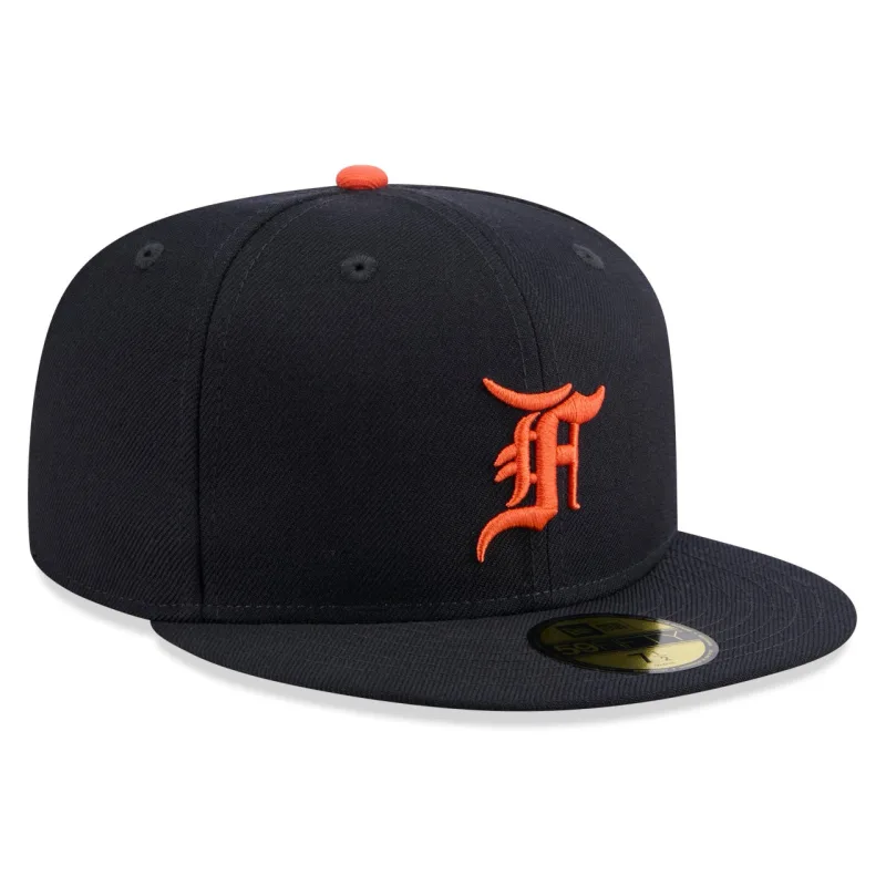 New Era Detroit Tigers fitted hat navy, gray, blue colorway - Detroit Tigers Drop Clean Navy Fitted with Fear of God Essentials Collab