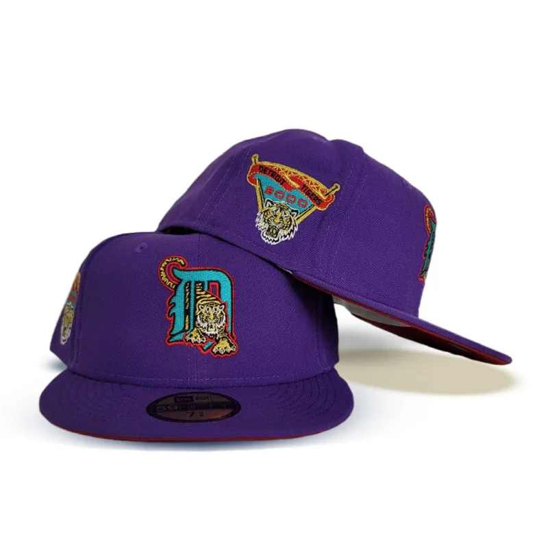 New Era Chicago Cubs fitted hat red, purple colorway - New Era Drops Fire Purple Detroit Tigers Fitted with 2000 Side Patch