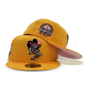 New Era Detroit Tigers fitted hat pink, yellow colorway - Detroit Tigers Drop Vibrant Yellow Fitted with Pink Bottom and Tiger Stadium Patch