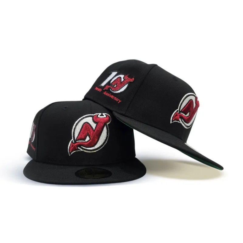 New Era New Jersey Devils fitted hat black, green colorway - Devils Anniversary Fitted: New Era Celebrates New Jersey’s 10th Anniversary Legacy