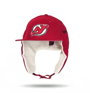 New Era New Jersey Devils fitted hat gray, red colorway - New Era Devils Fitted Features Unique Dog Ear Flap Design