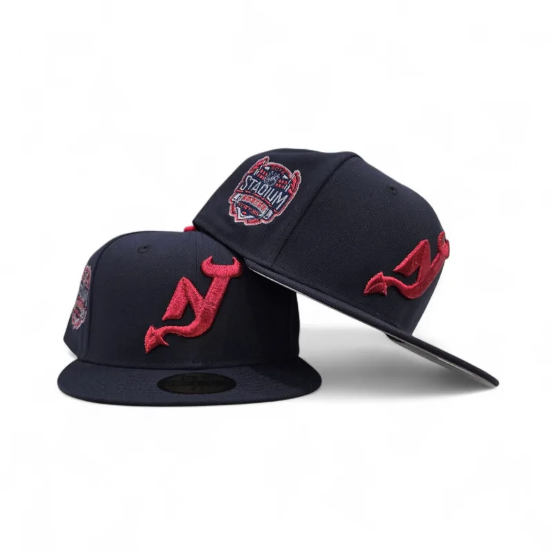 New Era New Jersey Devils fitted hat navy, gray, blue colorway - Devils Drop Fire Fitted with 2014 Stadium Series Side Patch