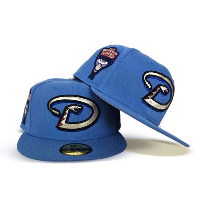 New Era Arizona Diamondbacks fitted hat gray, blue colorway - Inaugural Season Fitted: New Era Drops Arizona Diamondbacks 1998 Tribute in Airforce Blue