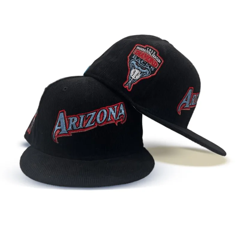 New Era Arizona Diamondbacks fitted hat black colorway - 1998 Inaugural Season Fitted: New Era’s Black Corduroy Diamondbacks Tribute