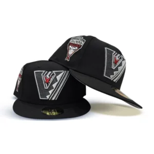 New Era Arizona Diamondbacks fitted hat black, gray colorway - 1998 Inaugural Season Fitted: New Era Drops Arizona Diamondbacks Black Upside Down Logo