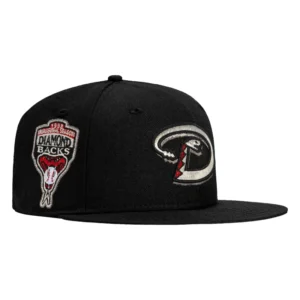 New Era Arizona Diamondbacks fitted hat Black, Metallic Silver, Red colorway - New Era Drops Clean Diamondbacks Fitted with Inaugural Patch