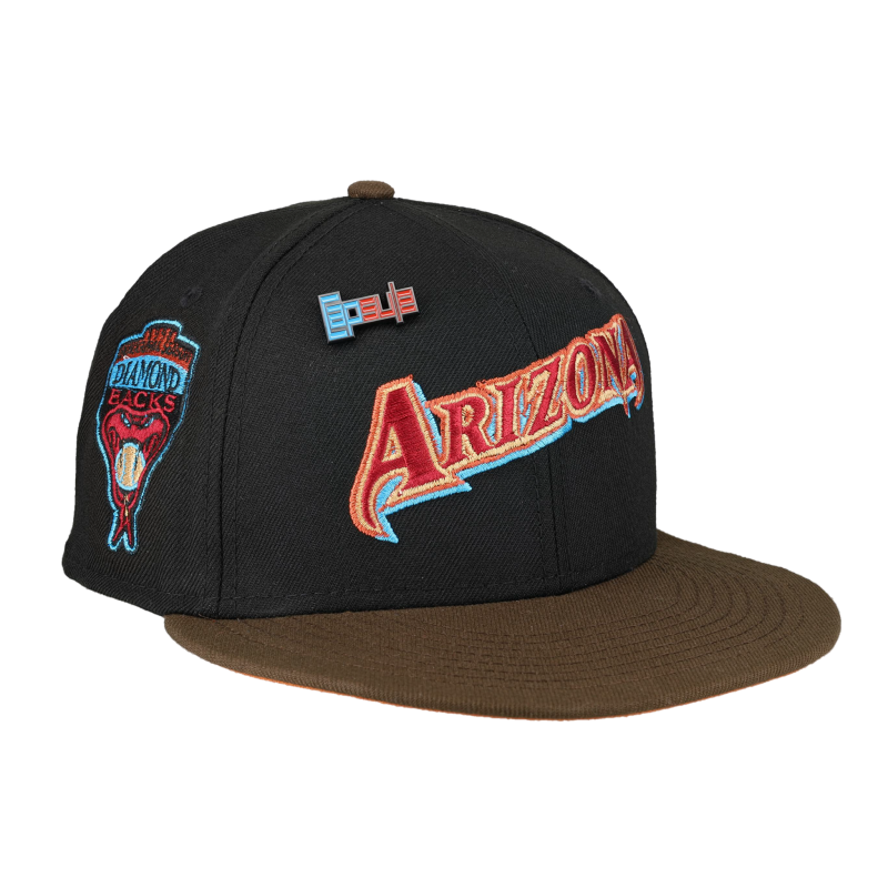 New Era Arizona Diamondbacks fitted hat black, orange colorway - 1998 Inaugural Season Fitted: New Era’s Arizona Diamondbacks NOS Collection Celebrates Desert Baseball History