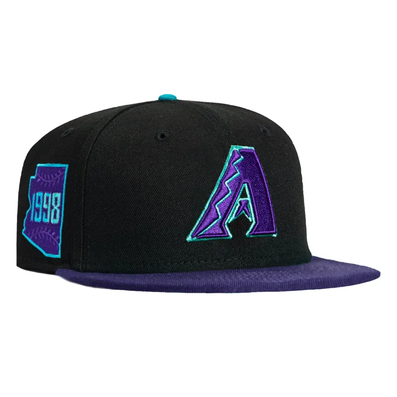New Era Arizona Diamondbacks fitted hat Black, Purple, Teal colorway - Arizona Diamondbacks Drop Fresh City Connect Fitted with State 48 Patch