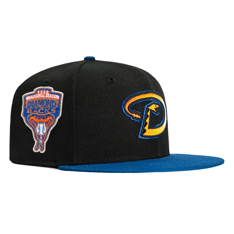 New Era Arizona Diamondbacks fitted hat Black, Royal, Orange colorway - New Era Arizona Diamondbacks Fitted Features Inaugural Patch and Bold Gradient Design