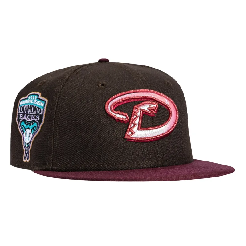 New Era Arizona Diamondbacks fitted hat Brown, Maroon colorway - Hat Club Drops Sweet Arizona Diamondbacks Fitted with Inaugural Patch