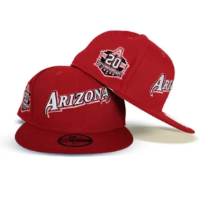 New Era Arizona Diamondbacks fitted hat gray, red colorway - Diamondbacks 20th Anniversary Fitted: New Era Drops Red Script Tribute to Arizona’s Historic Milestone