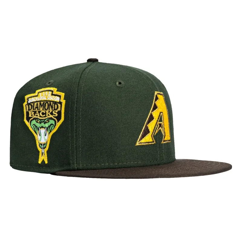 New Era Arizona Diamondbacks fitted hat Green, Brown colorway - New Era Drops Unique Diamondbacks Fitted with Honey Comb Fill Design