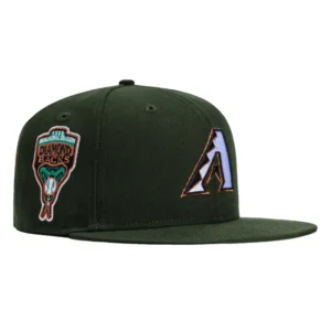 New Era Arizona Diamondbacks fitted hat Green, White, Metallic Copper colorway - New Era Arizona Diamondbacks Fitted Features Inaugural Patch in Fresh Green Colorway