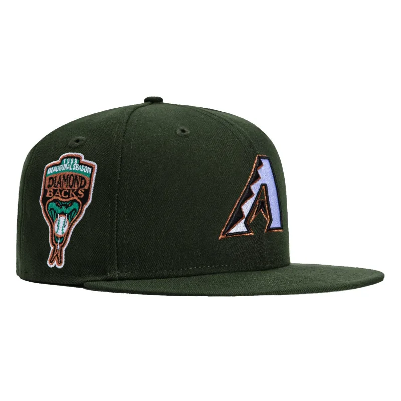 New Era Arizona Diamondbacks fitted hat Green, White, Metallic Copper colorway - New Era Arizona Diamondbacks Fitted Features Inaugural Patch in Fresh Green Colorway