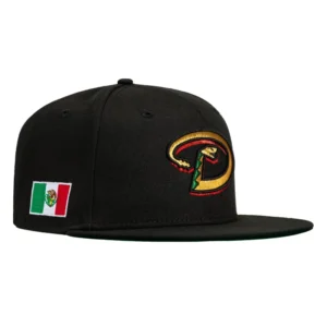 New Era Arizona Diamondbacks fitted hat Black, Green, Red, Metallic Gold colorway - New Era Drops Fresh Diamondbacks Fitted with Mexico Flag Patch