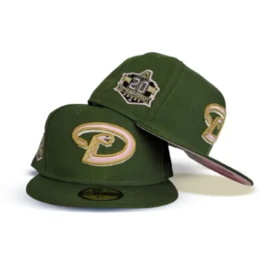 New Era Arizona Diamondbacks fitted hat green, pink, olive colorway - 20th Anniversary Fitted: New Era Celebrates Diamondbacks’ Milestone with Olive Green 59FIFTY