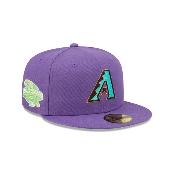 New Era Arizona Diamondbacks fitted hat green, purple colorway - 2001 World Series Fitted: New Era Drops Purple Diamondbacks Championship Tribute