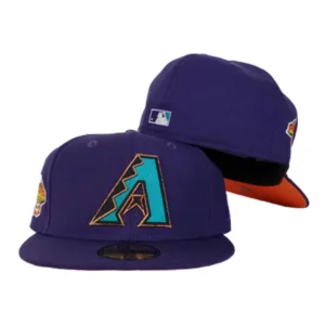 New Era Arizona Diamondbacks fitted hat purple, orange colorway - 2001 World Series Fitted: New Era Drops Purple Diamondbacks Championship Classic