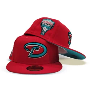New Era Arizona Diamondbacks fitted hat red, teal colorway - 1998 Inaugural Season Fitted: New Era Drops Diamondbacks Red and Teal Tribute
