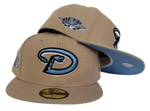 New Era Arizona Diamondbacks fitted hat blue, tan colorway - 2011 All-Star Fitted: New Era Drops Tan Diamondbacks Commemorative with Icy Blue Bottom