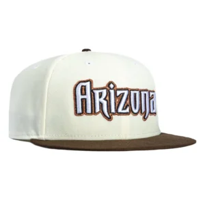 New Era Arizona Diamondbacks fitted hat White, Brown, Metallic Copper colorway - New Era Drops Clean Diamondbacks Fitted with 2007 Word Design