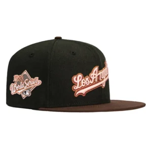 New Era Los Angeles Dodgers fitted hat Black, Brown, Metallic Copper colorway - 1988 World Series Fitted: New Era Honors Dodgers Championship with Stunning Script Design
