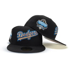 New Era Los Angeles Dodgers fitted hat black, camel colorway - 40th Anniversary Fitted: New Era Celebrates Dodgers Milestone with Black and Camel 59FIFTY