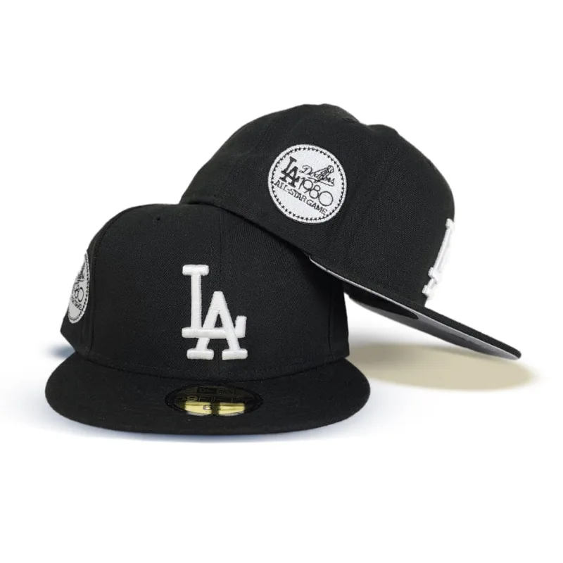 New Era Los Angeles Dodgers fitted hat black, gray colorway - Dodger Stadium’s First All-Star Fitted: New Era’s 1980 Commemorative Drop